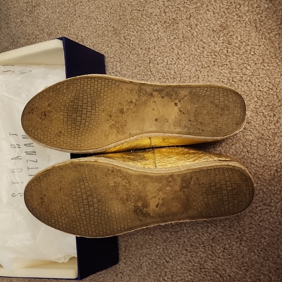 Stuart Weitzman Biarritz Metallic Gold Espadrille - Picture 3 of 4